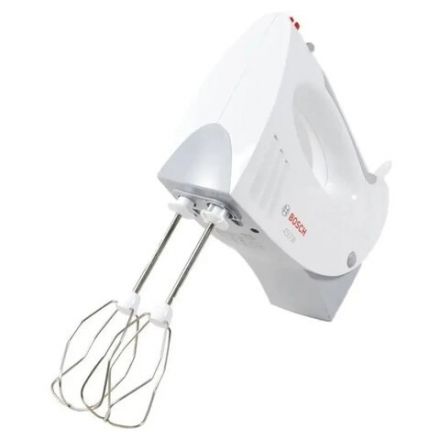 Миксер BOSCH MFQ 3540, 450 Вт, 5 скоростей, 2 венчика, 2 крюка для теста, стакан, белый, MFQ3540