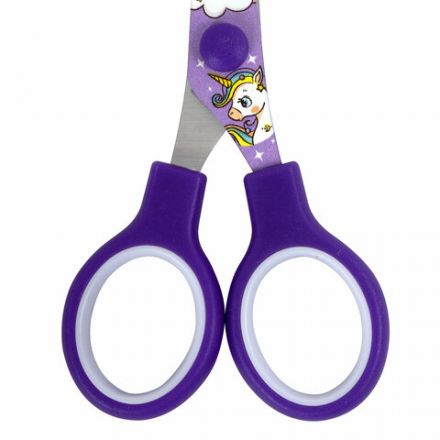 Ножницы 130 мм сиреневые, с цветной печатью "Единороги", закругленные, BRAUBERG KIDS, 238350 Ножницы 130 мм сиреневые, с цветной печатью "Единороги", закругленные, BRAUBERG KIDS, 238350