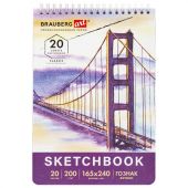 Скетчбук, ватман ГОЗНАК 200 г/м2, 165х240 мм, 20 л., гребень, твердая обложка, BRAUBERG ART CLASSIC, 112978 Скетчбук, ватман ГОЗНАК 200 г/м2, 165х240 мм, 20 л., гребень, твердая обложка, BRAUBERG ART CLASSIC, 112978