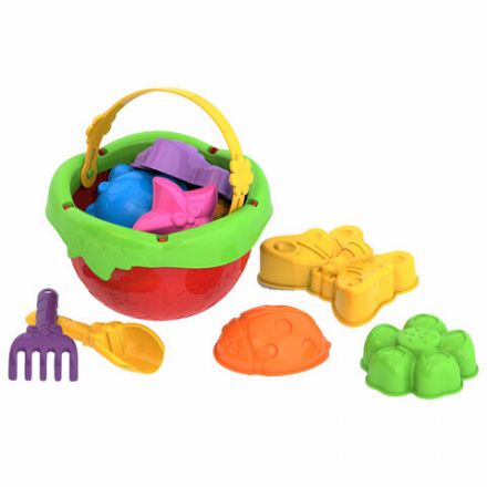 Набор для игр в песке: ведерко, совочек, грабельки, 7 формочек "Ассорти", НОРДПЛАСТ, 431697 Набор для игр в песке: ведерко, совочек, грабельки, 7 формочек "Ассорти", НОРДПЛАСТ, 431697
