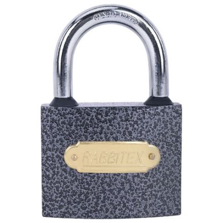 Замок навесной чугунный "Влагонепроницаемый", ширина 75 мм, полимерное покрытие, английский, 3 ключа, RABBITEX (РАББИТЕКС), 671299