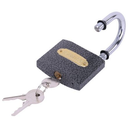 Замок навесной чугунный "Влагонепроницаемый", ширина 75 мм, полимерное покрытие, английский, 3 ключа, RABBITEX (РАББИТЕКС), 671299