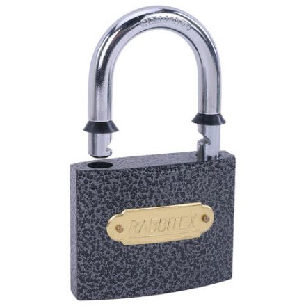 Замок навесной чугунный "Влагонепроницаемый", ширина 75 мм, полимерное покрытие, английский, 3 ключа, RABBITEX (РАББИТЕКС), 671299