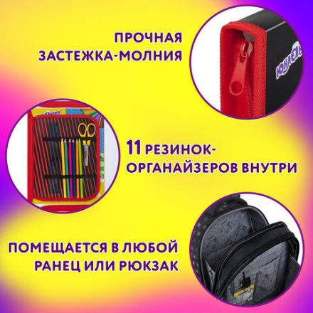Папка для труда на молнии ЮНЛАНДИЯ А4, 1 отделение, откидная планка, органайзер, "Wrum", 272225 Папка для труда на молнии ЮНЛАНДИЯ А4, 1 отделение, откидная планка, органайзер, "Wrum", 272225