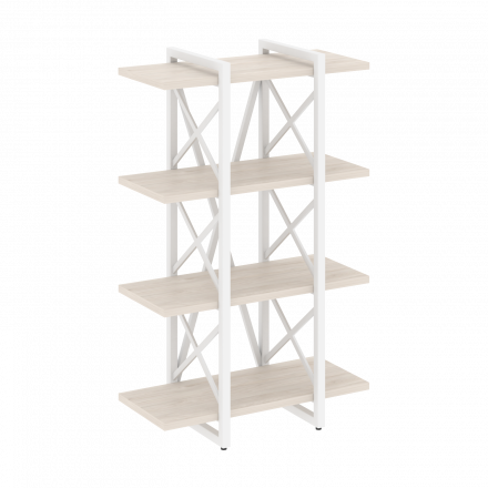 Loft Стеллаж на регулируемых опорах-4 полки VR.L-MST.O-4.4V Денвер светлый/Белый металл 800*400*1280