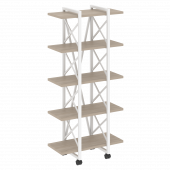 Loft Стеллаж на колесных опорах-5 полок VR.L-MST.K-5.4V Дуб аттик/Белый металл 800*400*1704