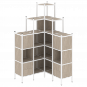 Loft Угловой внутренний стеллаж наборный VR.L-45 Дуб аттик/Белый металл 1278*1278*2280
