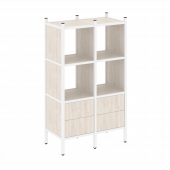 Loft Прямой стеллаж наборный VR.L-03 Денвер светлый/Белый металл 862*446*1458 Loft Прямой стеллаж наборный VR.L-03 Денвер светлый/Белый металл 862*446*1458