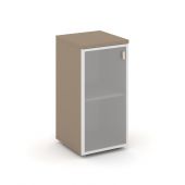 Estetica Шкаф низ. узкий лев. (1 низ. фасад стекло в раме) ES.SU-3.2R (L) Латте/Сатин матовый 400*420*823