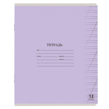 Тетрадь 12 л. ЮНЛАНДИЯ КЛАССИЧЕСКАЯ, косая линия, обложка картон, АССОРТИ 5 видов.105649