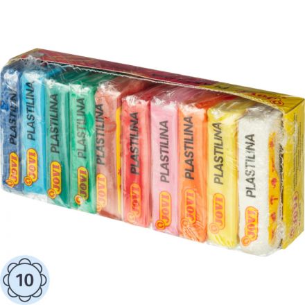 Пластилин JOVI, 10 цветов, 500г, растительный, картон, 70/10S