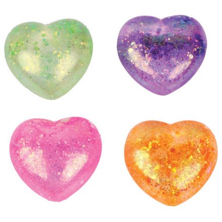 Игрушка-антистресс "СТЕКЛЯННОЕ СЕРДЦЕ", 5 см, ассорти 4 цвета, дисплей, JOLLY JOT (ДЖОЛЛИ ДЖОТ), 665808