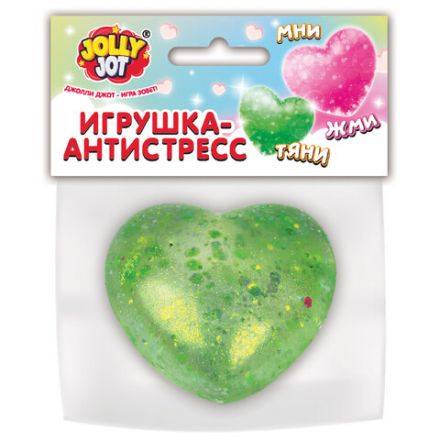 Игрушка-антистресс "СТЕКЛЯННОЕ СЕРДЦЕ", 5 см, ассорти 4 цвета, дисплей, JOLLY JOT (ДЖОЛЛИ ДЖОТ), 665808