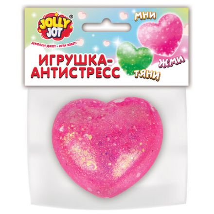 Игрушка-антистресс "СТЕКЛЯННОЕ СЕРДЦЕ", 5 см, ассорти 4 цвета, дисплей, JOLLY JOT (ДЖОЛЛИ ДЖОТ), 665808