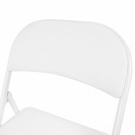 Стул складной BRABIX "Golf Plus CF-003 КОМФОРТ", белый каркас, кожзам белый, 532888