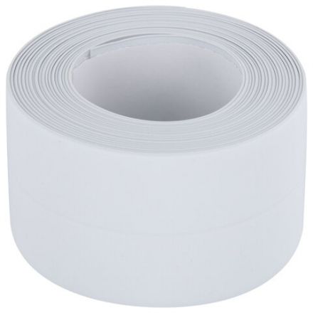 Клейкая лента бордюрная для ванны и кухни 38 мм х 3,2 м, белая, акриловая основа, WBZ (ВБЗ), 700430