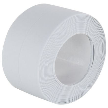 Клейкая лента бордюрная для ванны и кухни 38 мм х 3,2 м, белая, акриловая основа, WBZ (ВБЗ), 700430