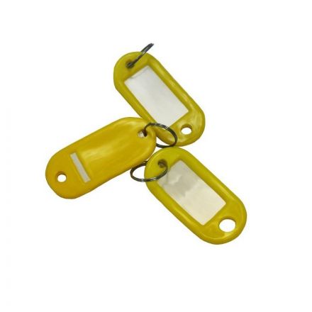 Бирки для ключей пластиковые желтые (10 штук в упаковке)