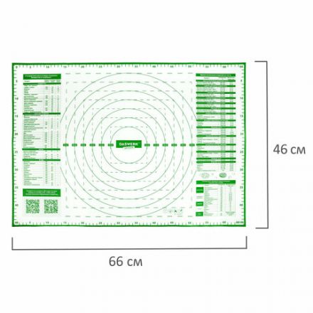Коврик силиконовый для раскатки/запекания 46х66 см, зеленый, ПОДАРОК пластиковый нож, DASWERK (ДАСВЕРК), 608428 Коврик силиконовый для раскатки/запекания 46х66 см, зеленый, ПОДАРОК пластиковый нож, DASWERK (ДАСВЕРК), 608428