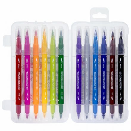 Фломастеры двусторонние с кистью 12 цветов (кисть/классический), СУПЕРКЕЙС, BRAUBERG KIDS, 152188 Фломастеры двусторонние с кистью 12 цветов (кисть/классический), СУПЕРКЕЙС, BRAUBERG KIDS, 152188