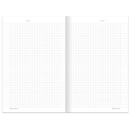 Блокнот А5 134х206 мм, 80 л., твёрдый, клетка, BRAUBERG "Minimal", голубой, 116442