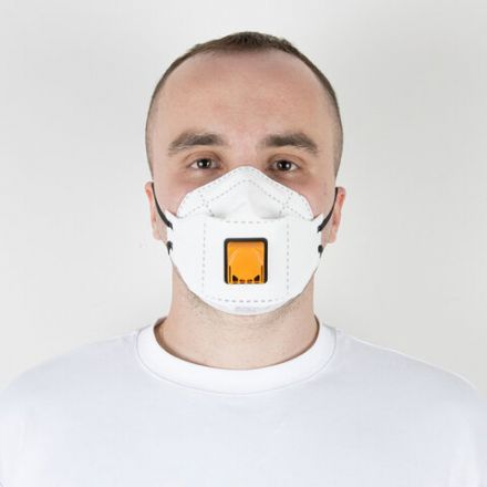 Респиратор (1 шт.) с клапаном, полумаска фильтрующая, трехпанельный складной, FFP2, индивидуальная упаковка, JM-9322