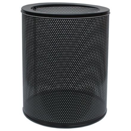 Урна-корзина металлическая для мусора 16 литров, перфорированная, черная, оцинкованная сталь, ТИТАН., 415