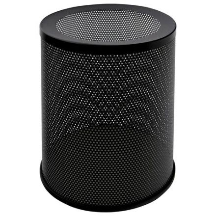 Урна-корзина металлическая для мусора 16 литров, перфорированная, черная, оцинкованная сталь, ТИТАН., 415