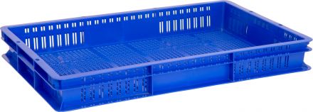 Ящик 600х400х75 с перфорацией  синий