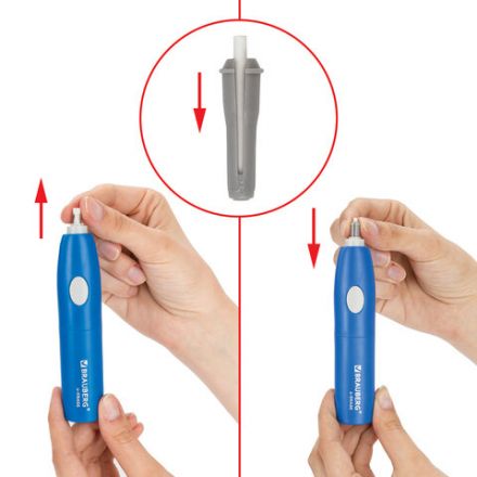 Ластик электрический BRAUBERG "X-ERASE", питание от 2 батареек ААА, + 16 сменных ластиков, 229608 Ластик электрический BRAUBERG "X-ERASE", питание от 2 батареек ААА, + 16 сменных ластиков, 229608