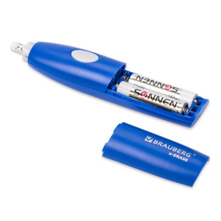 Ластик электрический BRAUBERG "X-ERASE", питание от 2 батареек ААА, + 16 сменных ластиков, 229608 Ластик электрический BRAUBERG "X-ERASE", питание от 2 батареек ААА, + 16 сменных ластиков, 229608