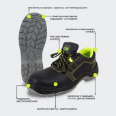 Полуботинки Лайн ПУ/ТПУ с МП и МС р.38 (ЛБЗЛ СМП/1) Полуботинки Лайн ПУ/ТПУ с МП и МС р.38 (ЛБЗЛ СМП/1)