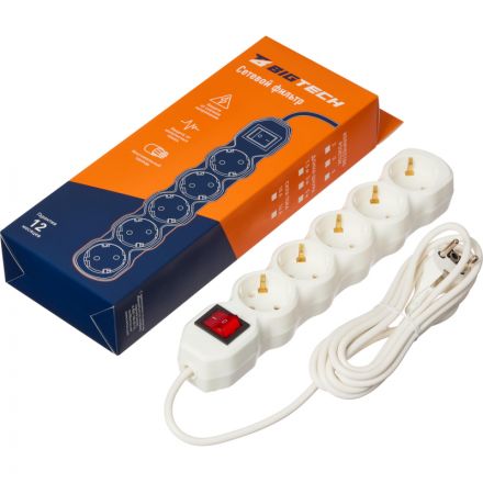 Сетевой фильтр BigTech ST516-3-W(5р/3м/16А/3,5кВт/3х1 мм2/белый) Сетевой фильтр BigTech ST516-3-W(5р/3м/16А/3,5кВт/3х1 мм2/белый)