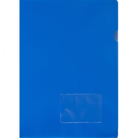 Папка уголок Attache А4 180 мкм, карман для визитки, синий 1/20шт