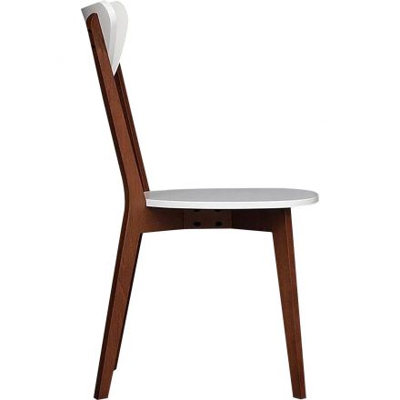 Стул UT_MAXI жестк. сиденье, осн. Бук/ мдф, белый/корич. (2шт/уп.)