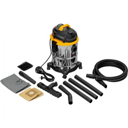Пылесос строительный SVC15, 1200 Вт, бак 15 л, шланг 2 м Denzel