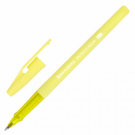 Ручка шариковая РОССИЯ "PATRIOT NEON", СИНЯЯ, корпус ассорти, 0,7 мм, линия 0,35 мм, BRAUBERG, 143966