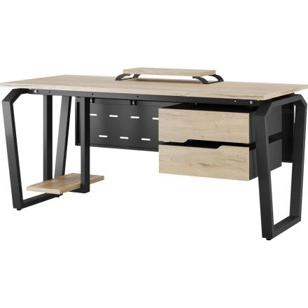 Стол офисный Kobor TB-140/80 1400x800x750 Черный муар/Дуб натуральный