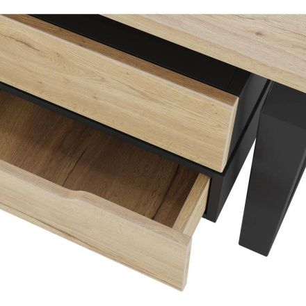 Стол офисный Kobor TB-140/80 1400x800x750 Черный муар/Дуб натуральный