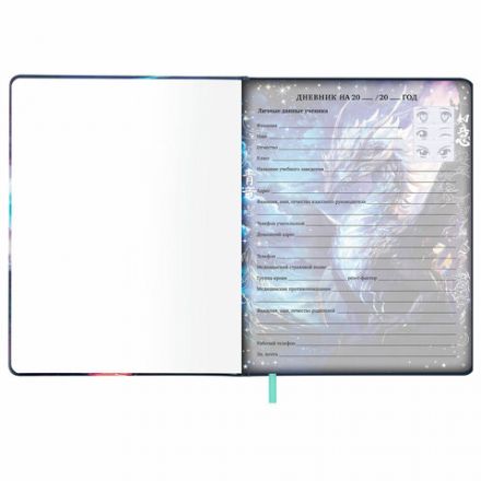 Дневник 1-11 класс 48 л., кожзам (твердая с поролоном), печать, цветной блок, BRAUBERG, "Story", 106951