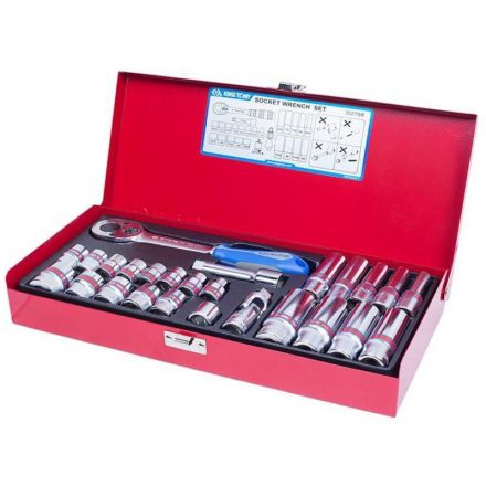 Набор  головок с принадлежн.3/8, двенадцатигр.,1/4-13/16,26предм.KING TONY