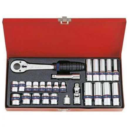 Набор  головок с принадлежн.3/8, двенадцатигр.,1/4-13/16,26предм.KING TONY