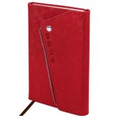 Ежедневник датированный 2026, А5, 145х213 мм, BRAUBERG "Jacket", под кожу, клапан, держатель, красный, 117401