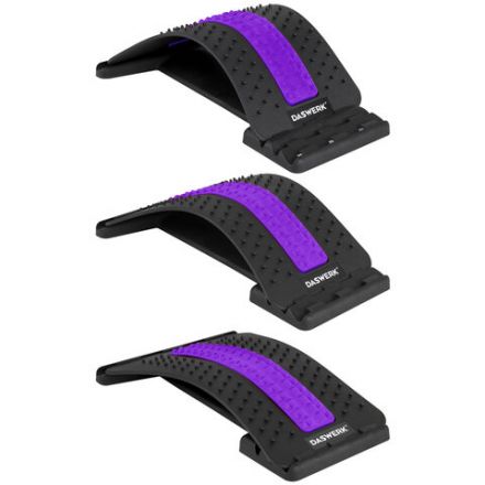 Массажер для спины/мостик для растяжки PREMIUM, 3 уровня нагрузки, фиолетовая вставка, DASWERK (ДАСВЕРК), 680036