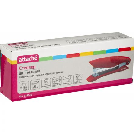 Степлер Attache №24/6 до 20л. увелич. глубина закладки красн антистеп Степлер Attache №24/6 до 20л. увелич. глубина закладки красн антистеп
