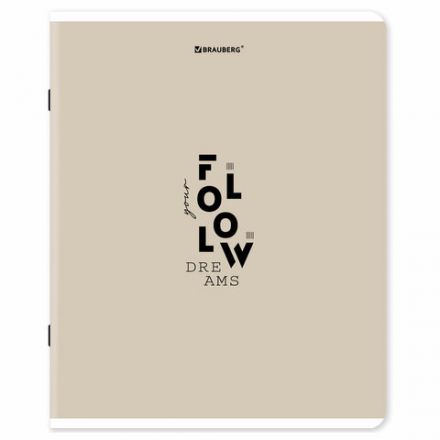 Тетрадь А5, 48 л., BRAUBERG, скоба, клетка, матовая ламинация, "Однотонный_Пастель_2", (микс в спайке), 405336