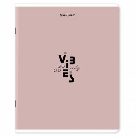 Тетрадь А5, 48 л., BRAUBERG, скоба, клетка, матовая ламинация, "Однотонный_Пастель_2", (микс в спайке), 405336