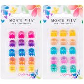 Крабы для волос НАБОР 15 шт., 0,8 см, глянцевый, АССОРТИ, MONTE VITA (МОНТЕ ВИТА), 457028