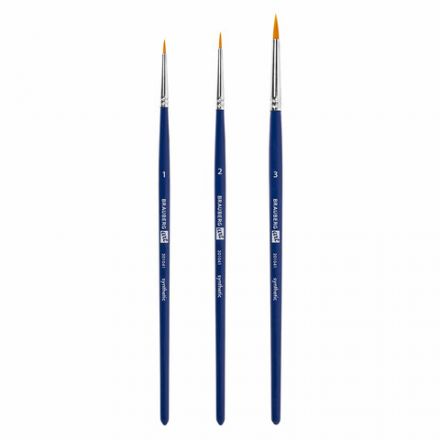 Кисти художественные набор 3 шт., синтетика (круглые № 1, 2,3), BRAUBERG ART DEBUT, 201041