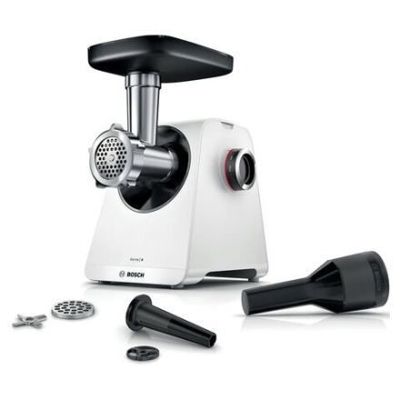 Мясорубка BOSCH MFWS420W, мощность 1900 Вт, производительность 2,5 кг/мин, металлический шнек, реверс Мясорубка BOSCH MFWS420W, мощность 1900 Вт, производительность 2,5 кг/мин, металлический шнек, реверс